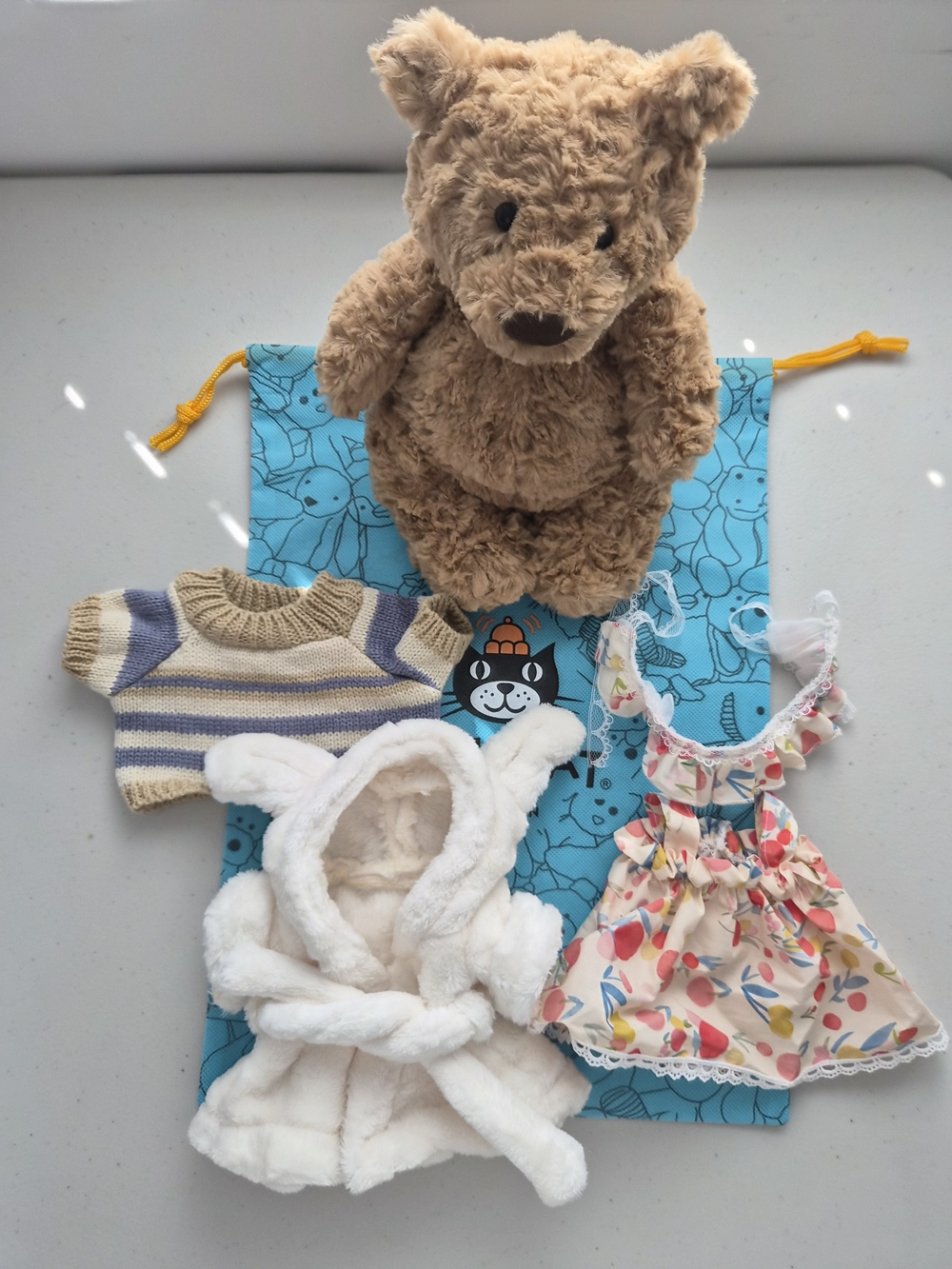 Jellycat Medium Bear Plush With 3 Clothes